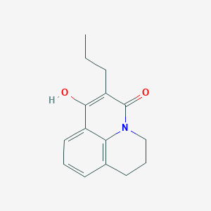 B1395532 7-hydroxy-6-propyl-2,3-dihydro-1H,5H-pyrido[3,2,1-ij]quinolin-5-one CAS No. 57625-51-1