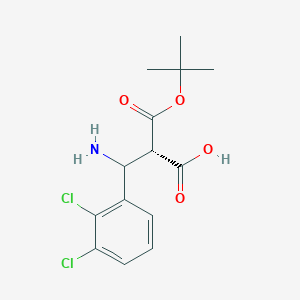 molecular formula C14H17Cl2NO4 B13955335 (2S)-2-[amino-(2,3-dichlorophenyl)methyl]-3-[(2-methylpropan-2-yl)oxy]-3-oxopropanoic acid 
