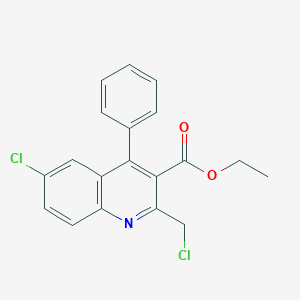 molecular formula C19H15Cl2NO2 B13955349 Ethyl 6-chloro-2-(chloromethyl)-4-phenylquinoline-3-carboxylate CAS No. 126334-85-8