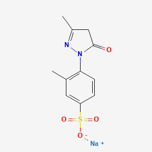 molecular formula C11H11N2NaO4S B13955359 Benzenesulfonic acid, 4-(4,5-dihydro-3-methyl-5-oxo-1H-pyrazol-1-yl)-3-methyl-, sodium salt CAS No. 63589-05-9