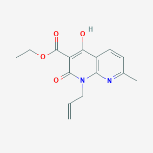 molecular formula C15H16N2O4 B1395537 Ethyl 1-allyl-4-hydroxy-7-methyl-2-oxo-1,2-dihydro-1,8-naphthyridine-3-carboxylate CAS No. 69407-71-2