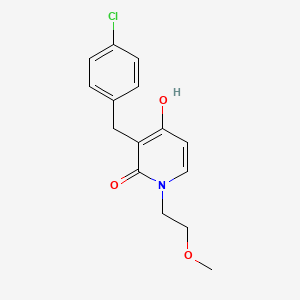 molecular formula C15H16ClNO3 B1395539 3-(4-chlorobenzyl)-4-hydroxy-1-(2-methoxyethyl)-2(1H)-pyridinone CAS No. 477846-43-8