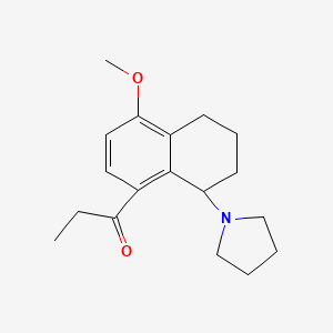 molecular formula C18H25NO2 B13955413 Naphthalene, 5-methoxy-8-propionyl-1-(1-pyrrolidinyl)-1,2,3,4-tetrahydro- CAS No. 63886-35-1