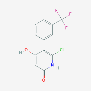 molecular formula C12H7ClF3NO2 B1395544 6-Chloro-5-(3-(trifluoromethyl)phenyl)-2,4-pyridinediol CAS No. 477864-71-4