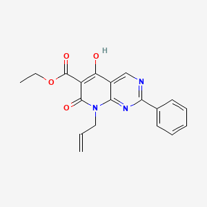 molecular formula C19H17N3O4 B1395546 Ethyl 8-allyl-5-hydroxy-7-oxo-2-phenyl-7,8-dihydropyrido[2,3-d]pyrimidine-6-carboxylate CAS No. 76360-63-9