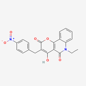 molecular formula C21H16N2O6 B1395549 6-ethyl-4-hydroxy-3-(4-nitrobenzyl)-2H-pyrano[3,2-c]quinoline-2,5(6H)-dione CAS No. 900019-42-3