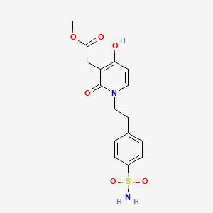 molecular formula C16H18N2O6S B1395550 Methyl 2-{1-[4-(aminosulfonyl)phenethyl]-4-hydroxy-2-oxo-1,2-dihydro-3-pyridinyl}acetate CAS No. 477864-40-7
