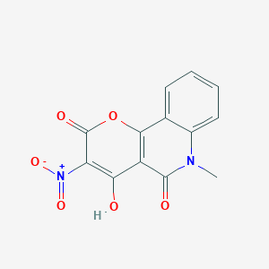 molecular formula C13H8N2O6 B1395551 4-hydroxy-6-methyl-3-nitro-2H-pyrano[3,2-c]quinoline-2,5(6H)-dione CAS No. 161185-52-0
