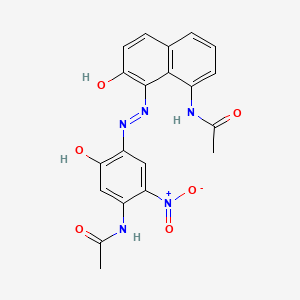 molecular formula C20H17N5O6 B13955520 N-(4-((8-(Acetylamino)-2-hydroxy-1-naphthyl)azo)-5-hydroxy-2-nitrophenyl)acetamide CAS No. 61827-66-5