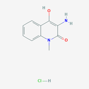 molecular formula C10H11ClN2O2 B1395554 3-amino-4-hydroxy-1-methylquinolin-2(1H)-one hydrochloride CAS No. 65161-70-8