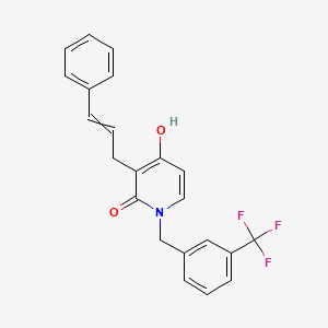 molecular formula C22H18F3NO2 B1395555 4-hydroxy-3-[(E)-3-phenyl-2-propenyl]-1-[3-(trifluoromethyl)benzyl]-2(1H)-pyridinone CAS No. 477888-21-4