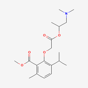 molecular formula C19H29NO5 B13955587 Acetic acid, (6-isopropyl-2-methoxycarbonyl-3-methylphenoxy)-, (2-dimethylamino-1-methylethyl) ester CAS No. 53206-86-3