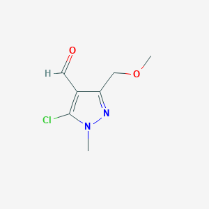 molecular formula C7H9ClN2O2 B1395561 5-chloro-3-(methoxymethyl)-1-methyl-1H-pyrazole-4-carbaldehyde CAS No. 1043918-69-9