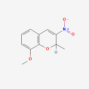 molecular formula C11H11NO4 B13955612 8-Methoxy-2-methyl-3-nitro-2H-1-benzopyran CAS No. 57543-79-0