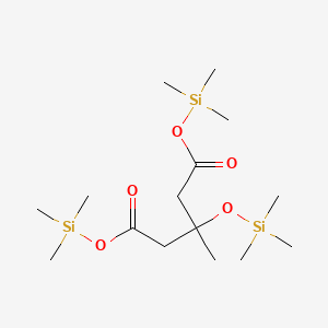 molecular formula C15H34O5Si3 B13955667 Pentanedioic acid, 3-methyl-3-[(trimethylsilyl)oxy]-, bis(trimethylsilyl) ester CAS No. 55590-95-9