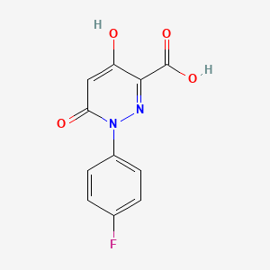 molecular formula C11H7FN2O4 B1395567 1-(4-Fluorophenyl)-4-hydroxy-6-oxo-1,6-dihydropyridazine-3-carboxylic acid CAS No. 1018498-97-9