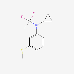 molecular formula C11H12F3NS B13955673 N-cyclopropyl-3-(methylthio)-N-(trifluoromethyl)aniline 