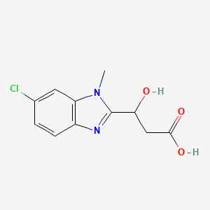 3-(6-chloro-1-methyl-1H-benzimidazol-2-yl)-3-hydroxypropanoic acid