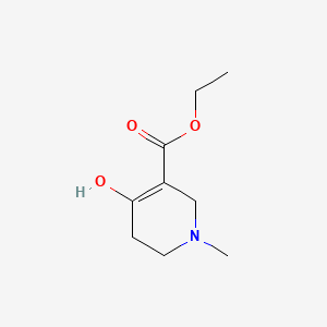molecular formula C9H15NO3 B1395574 3-Pyridinecarboxylic acid, 1,2,5,6-tetrahydro-4-hydroxy-1-methyl-, ethyl ester CAS No. 37673-68-0
