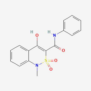 molecular formula C16H14N2O4S B1395576 4-hydroxy-1-methyl-2,2-dioxo-N-phenyl-1,2-dihydro-2lambda~6~,1-benzothiazine-3-carboxamide CAS No. 36881-68-2