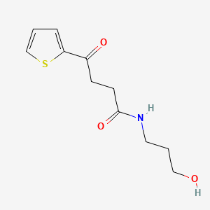 molecular formula C11H15NO3S B13955827 Propionamide, N-(3-hydroxypropyl)-3-(2-thienylcarbonyl)- CAS No. 58137-32-9