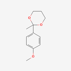 molecular formula C12H16O3 B13955863 2-(4-Methoxyphenyl)-2-methyl-1,3-dioxane CAS No. 59356-53-5