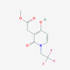 molecular formula C10H10F3NO4 B1395587 Methyl 2-[4-hydroxy-2-oxo-1-(2,2,2-trifluoroethyl)-1,2-dihydro-3-pyridinyl]acetate CAS No. 477864-39-4