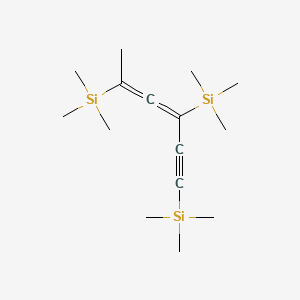 molecular formula C15H30Si3 B13955898 Silane, (1-methyl-1,2-pentadien-4-yne-1,3,5-triyl)tris[trimethyl- CAS No. 61227-81-4