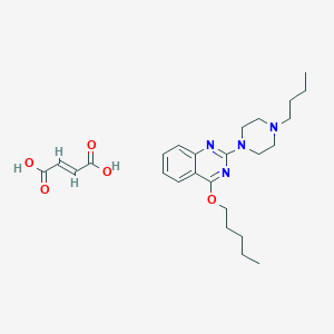 molecular formula C25H36N4O5 B139559 2-(4-Butyl-1-piperazinyl)-4-pentyloxyquinazoline fumarate CAS No. 129664-03-5