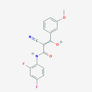 molecular formula C17H12F2N2O3 B1395593 (Z)-3-(2,4-difluoroanilino)-3-hydroxy-2-(3-methoxybenzoyl)-2-propenenitrile CAS No. 866154-57-6