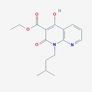 molecular formula C16H20N2O4 B1395595 Ethyl 4-hydroxy-1-isopentyl-2-oxo-1,2-dihydro-1,8-naphthyridine-3-carboxylate CAS No. 850814-34-5