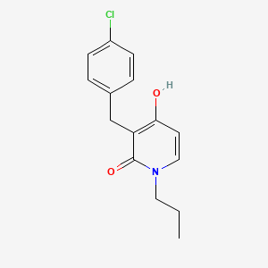 molecular formula C15H16ClNO2 B1395602 3-(4-chlorobenzyl)-4-hydroxy-1-propyl-2(1H)-pyridinone CAS No. 477846-40-5
