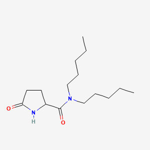 molecular formula C15H28N2O2 B13956059 5-Oxo-N,N-dipentylpyrrolidine-2-carboxamide CAS No. 51959-88-7