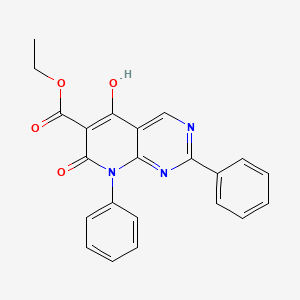 molecular formula C22H17N3O4 B1395606 Ethyl 5-hydroxy-7-oxo-2,8-diphenyl-7,8-dihydropyrido[2,3-d]pyrimidine-6-carboxylate CAS No. 76360-75-3