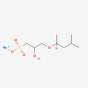molecular formula C9H19NaO5S B13956084 Sodium 3-(1,3-dimethylbutoxy)-2-hydroxypropanesulphonate CAS No. 61048-75-7