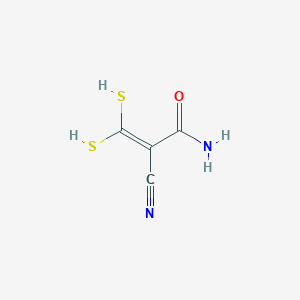 molecular formula C4H4N2OS2 B13956088 2-Propenamide, 2-cyano-3,3-dimercapto- CAS No. 118373-67-4