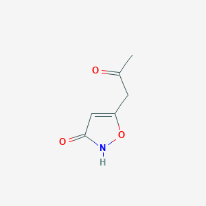 molecular formula C6H7NO3 B13956119 5-(2-Oxopropyl)isoxazol-3(2H)-one 
