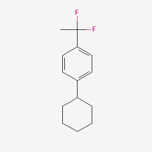 molecular formula C14H18F2 B1395612 1-Cyclohexyl-4-(1,1-difluoroethyl)benzene CAS No. 1204295-60-2