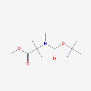 molecular formula C11H21NO4 B1395617 Methyl 2-[(tert-butoxycarbonyl)(methyl)amino]-2-methylpropanoate CAS No. 242468-72-0
