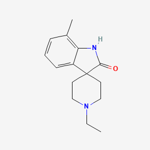 molecular formula C15H20N2O B13956171 Spiro(indoline-3,4'-piperidin)-2-one, 1'-ethyl-7-methyl- CAS No. 59022-56-9
