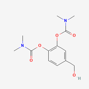 molecular formula C13H18N2O5 B13956192 Benzyl alcohol, 3,4-bis(dimethylcarbamyloxy)- CAS No. 63991-35-5