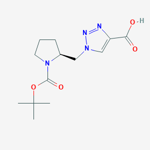 molecular formula C13H20N4O4 B1395627 1-{[(2S)-1-[(tert-butoxy)carbonyl]pyrrolidin-2-yl]methyl}-1H-1,2,3-triazole-4-carboxylic acid CAS No. 1269504-36-0