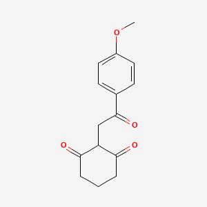 molecular formula C15H16O4 B13956278 1,3-Cyclohexanedione, 2-p-methoxyphenacyl- CAS No. 39992-64-8