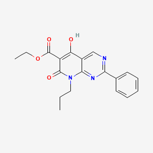 molecular formula C19H19N3O4 B1395629 Ethyl 5-hydroxy-7-oxo-2-phenyl-8-propyl-7,8-dihydropyrido[2,3-d]pyrimidine-6-carboxylate CAS No. 76377-79-2