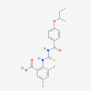 molecular formula C19H18I2N2O4S B13956315 2-[(4-Butan-2-yloxybenzoyl)carbamothioylamino]-3,5-diiodobenzoic acid CAS No. 532942-52-2