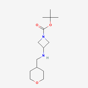 molecular formula C14H26N2O3 B1395634 3-[(Tetrahydropyran-4-ylmethyl)-amino]-azetidine-1-carboxylic acid tert-butyl ester CAS No. 1274908-97-2
