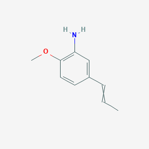 molecular formula C10H13NO B13956349 Benzenamine, 2-methoxy-5-(1-propenyl)- CAS No. 374565-62-5