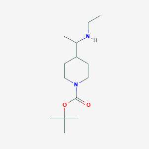 molecular formula C14H28N2O2 B13956380 tert-Butyl 4-(1-(ethylamino)ethyl)piperidine-1-carboxylate 