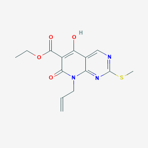 B1395641 Ethyl 8-allyl-5-hydroxy-2-(methylthio)-7-oxo-7,8-dihydropyrido[2,3-d]pyrimidine-6-carboxylate CAS No. 76360-94-6