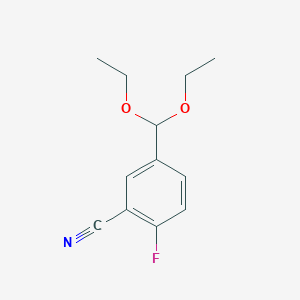 molecular formula C12H14FNO2 B1395653 5-(Diethoxymethyl)-2-fluorobenzonitrile CAS No. 1176161-37-7